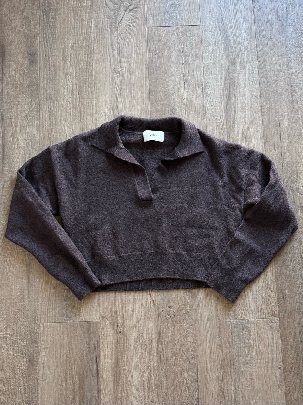 Wilfred Clara Wool Waist Sweater in Brown